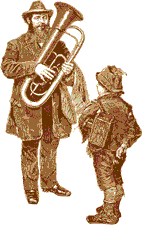 Old Photo of Man Playing Tuba
